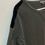 Splendid  Charcoal and Black Long Sleeve Burnout Sweatshirt Velvet accents Small Photo 1
