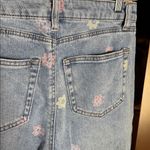 Tinseltown  Light Blue Floral Distressed Wide Leg Jeans Flower Peace Size 7 Jrs Photo 13