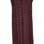 Laura Ashley  Black and Red Chevron Maxi Dress - Size: Large Photo 0