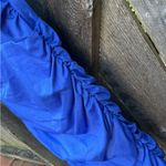 ZARA NWT  Ruched Stretch Poplin Cobalt Blue Dress Size Medium Photo 8