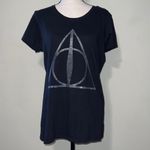 Harry Potter  XL t shirt deathly hallows short sleeve black silver Photo 2