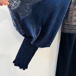 Tadashi Shoji NEW Lace Velvet Jumpsuit Navy Blue Sz 20 Photo 5