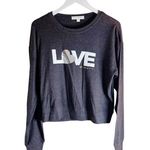 Spiritual Gangster  Savasana Pullover LOVE Sweatshirt Crew Neck Large Gray EUC Photo 1