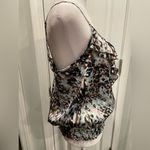 Charlotte Russe Size L Y2K Ruffle Smocked Thin Strap Animal Print Tank Top Photo 1