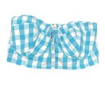 Gilly Hicks 💙SALE3/$25  SYDNEY BLUE WHITE CHECK BUSTIER SLEEVELESS SMOCK CROP TOP Photo 1