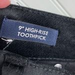 J.Crew  Jeans 9 Inch High-Rise Toothpick Luxe Black Velvet J4108 Women's Size 27 Photo 7