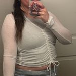 Urban Outfitters  White Ribbed Long Sleeve Top Photo 3