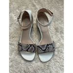 Clarks  Caroleigh Anya Heeled Sandals Size 6.5 Brown White Snakeskin Print Ankle Photo 1