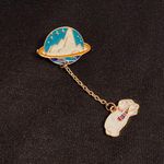 Space Polar Bear takes a celestial trip on this enamel pin/magnet 3FER Blue Photo 4