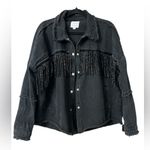 Le lis  black denim fringe jacket Photo 0
