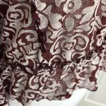 Anthropologie By  Jacquard Peasant Blouse Medium Wine Burgundy Cropped Photo 1