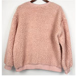 Judith March Pink Sherpa S Sweatshirt Partners N Wine Rhinestone Lettering Photo 1