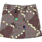 Ivy Jane  Geometric Print Button Embellished Pockets Skirt 4 Photo 0