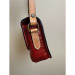 Vintage Ann Taylor purse Croc Embossed Leather Italy leather Small Crossbody Red Photo 3