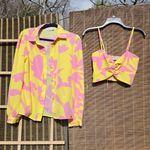 MUY MUY Floral Blouse & Cami Set Size Medium Pink Photo 1
