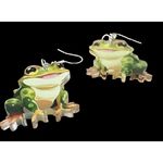Frog Earrings New Dangle Hooks Green Double Sided Horny Toad Jeremiah Bu… Photo 7
