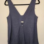 Reiss  Emi V-Neck Ladder Cut Out Blue Tank Size 2 Photo 2
