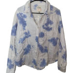 Billabong Blue And White Tye Die Long Sleeve Button Up Shirt Size Large Photo 0