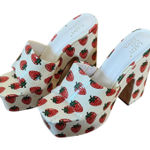 Dolls Kill  Lady Go Diva Strawberry Chunky Platform High Heels Slides Size 5.5 Photo 0