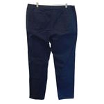 J. Jill Twill Chino Cotton Linen Blend Pants Navy Size 16 Stretch Blue Photo 2
