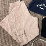 Hollister Khaki High Rise Cargo Utility Pants Y2K Neutral Baggy Fit Size 12R W31 Photo 0