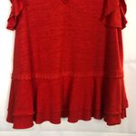 Cynthia Rowley  Womens Top Medium Linen Blend Ruffled Coastal Tomato Girl Beachy Photo 7