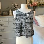 Rue 21 Crop Top Tribal Tank Black White Aztec Womens Junior M Shirt Knit Photo 8