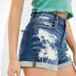 American Eagle AEO Mom Distressed High Rise Denim Jeans Photo 0