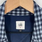 CAbi Checkup Blazer Jacket Womens Medium Navy Blue Gingham Check Stretch Formal Photo 2