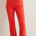 Boden High Rise Long Flared Trousers, Ro166 Red Orange Women’s 6 Photo 0