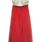 Harper +‎ Lemon Junior's Two Piece White Sleeveless Top Peach Tulle Skirt Size L Orange Photo 0