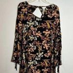Xhilaration Sz S Adorable Black Floral Dress W Long Bell Sleeves Boho Photo 0