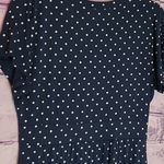L.L. BEAN NAVY WHITE POLKA DOT WRAP FRONT JERSEY KNIT DRESS MEDIUM PETITE Blue Size undefined Photo 6