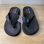 Skechers Sandals Relaxed Fit Yoga Foam Rhinestone Black Thong Summer Womens US 8 Photo 1
