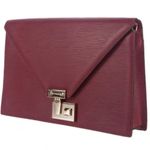 Rebecca Minkoff Burgundy textured leather Paris Clutch with gold-tone hardware! Photo 2