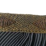 Genie Bag vintage womens black with gold beads lined zippered clutch formal bags Photo 5