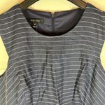 Ivy +‎ Blue Womens Linen Pinstripe Knee Length Dress Blue White Size 10 Career Photo 5