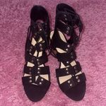 Loeffler Randall  Hana Black Lace Up Gladiator Heels Size 6 Photo 1