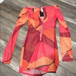 NWT Forplay Sheer Mesh Coverup Mini Dress in sunset Pink Photo 1