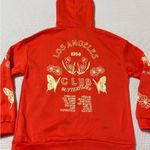 SheIn Coral Colored Hoodie with Butterfly Print Photo 4