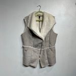 White House | Black Market Tan Faux Shearling Fur Vest Sz L Photo 1