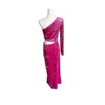 Saylor  - Niamh Asymmetric One Shoulder Stretch Velvet Dress Sz M Photo 6