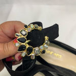 Nine West  Suede black 2” Heels with Gold Jewel Embellishment 11‎ New Photo 8