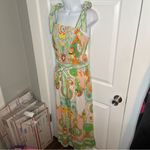 Rose + Olive Colorful Boho Paisley Geometric Maxi Skirt Set Pockets Green S NWOT Photo 4