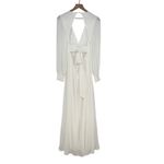 Lulus Talk About Divine White Long Sleeve Backless Maxi Dress Size M Size M Photo 8