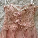 NWT Kimberly Boutique Light Pink Size 2 Beaded Silk Dress with Corset Back Photo 8