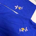 Free People  Mock Neck Pullover Royal Blue Floral Drop Shoulder Top- Small Photo 8