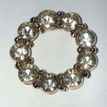 Elegant Gold Tone Crystal Round Vintage Boho Brooch Photo 0
