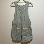 Anthropologie Pilcro Dessa Overall Romper Green Embroidered Flowers Size M Photo 7