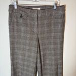 Loft ‎ Plaid Wide Leg Trousers Career Casual Modern Work Pants Brown Tan Size 6 Photo 1